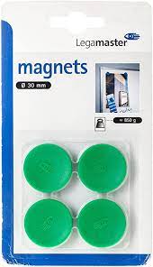 LEGAMASTER MAGNETS ROUND 30 MM PACK OF 4 GREEN Secondary image