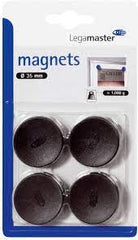 LEGAMASTER MAGNETS ROUND 35 MM PACK OF 4 BLACK