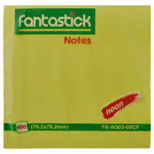 Fantastick Sticky Notes Fluorecent. Leaf Blister Pack Green