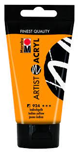 Marabu Artist Acryl, 924 Indian Yellow, 75 Ml - Al Masam Stationery LLC