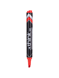 Deli Permanent Marker Chisel 1.5-5mm Red - (EU10140) - Al Masam Stationery LLC