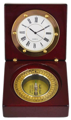 AMS-DT 631 WINEM Metal-Wooden Desktop Clock-Islamic/Qibla Compass - Al Masam Stationery LLC