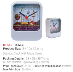 AMS - DT 646 LOMBL Desktop Clock with Maze Game - Al Masam Stationery LLC