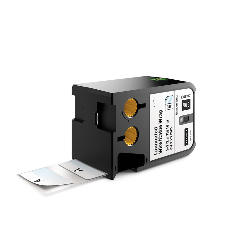 Dymo 1868707 XTL Flexible Nylon Label 38x21mm Black Stripe on White - (DY1868707) Main image