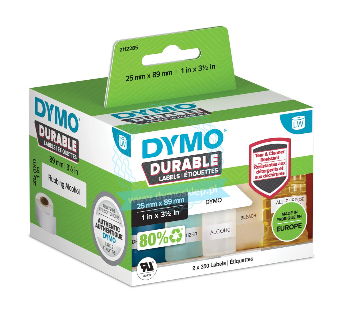 DYMO DURABLE LABELS 25MM X 89MM - (DY2112285) - Al Masam Stationery LLC Main image