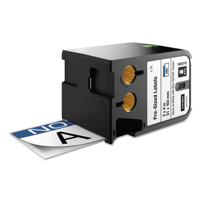 Dymo Label Wrap, Vinyl Black on White Notice Header 51 X 102mm - (DY1868715)