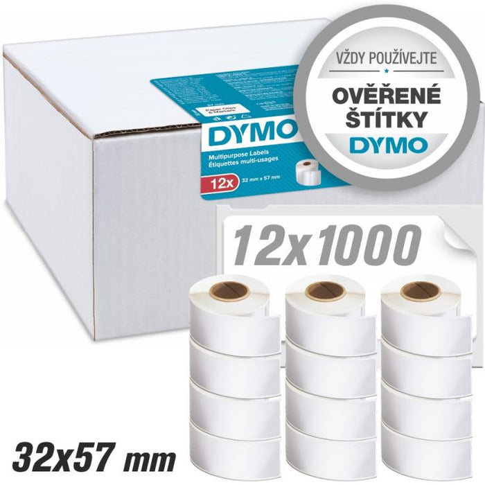 DYMO MULTIPURPOSE LABEL 32X57mm 12 PK - Al Masam Stationery LLC