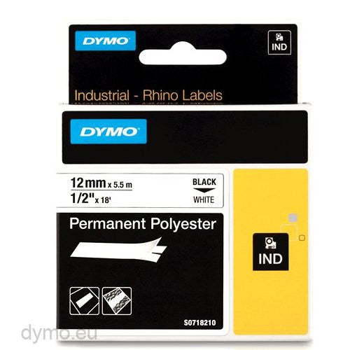 DYMO PP D1 12MMX5.5M BK/WH - (DY18483) Main image