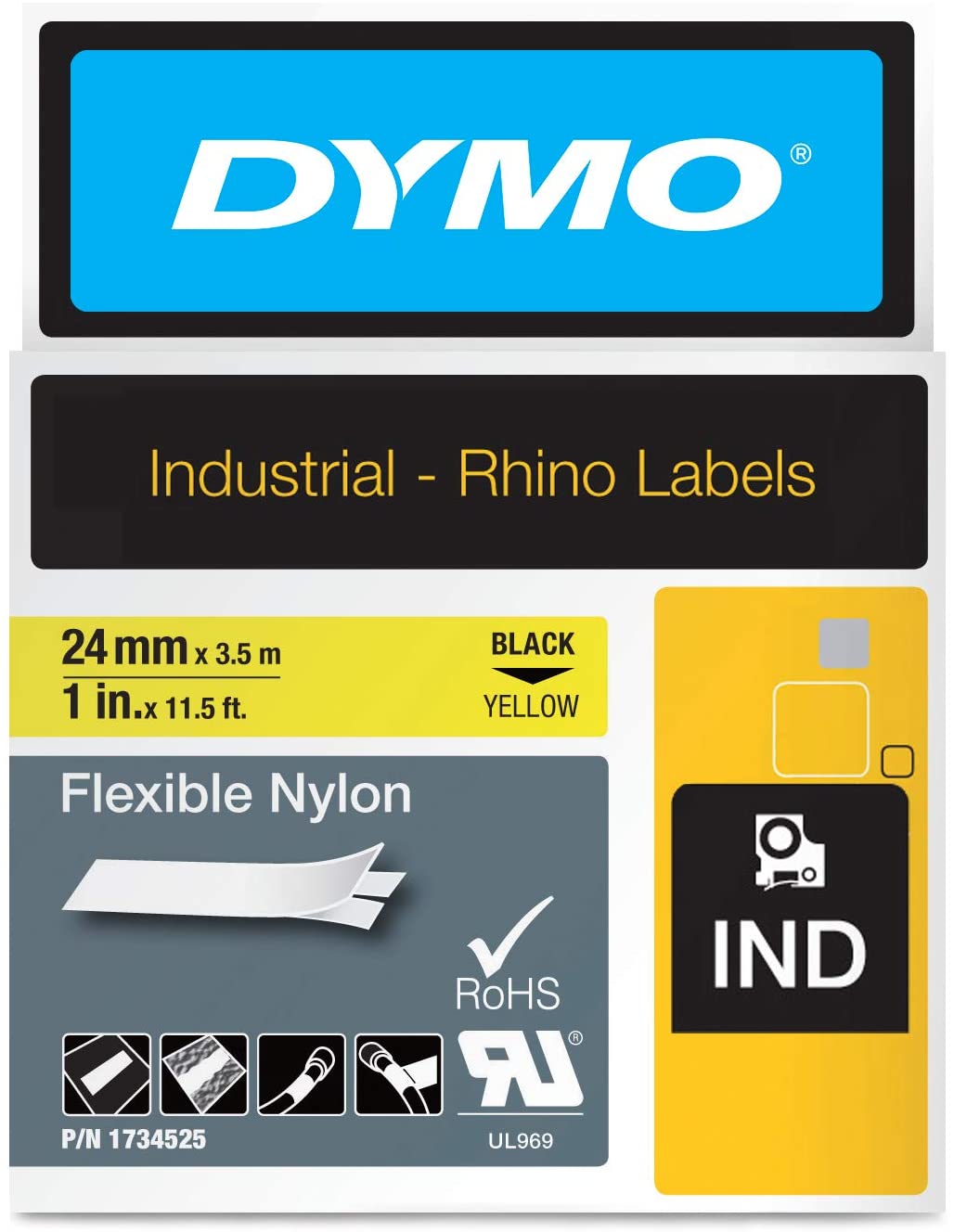 DYMO RH NYL 24/3.5  YEL  (1734525) - Al Masam Stationery LLC Main image
