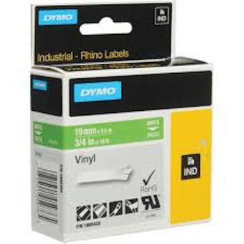 Dymo RH TP 19mm White/Green Vinyl - Al Masam Stationery LLC
