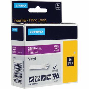 DYMO rh TP 24mm White/Purple/Vinyl - Al Masam Stationery LLC Main image