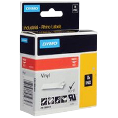 Dymo Rh Tp 24mm White/Red Vinyl - Al Masam Stationery LLC Main image