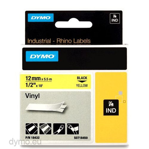 Dymo rh viny yel 12mm - Al Masam Stationery LLC Main image