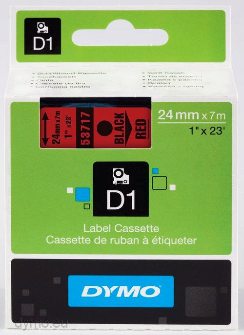 DYMO TAPE 24MMX7M RED D1 - (DYS0720970) Main image