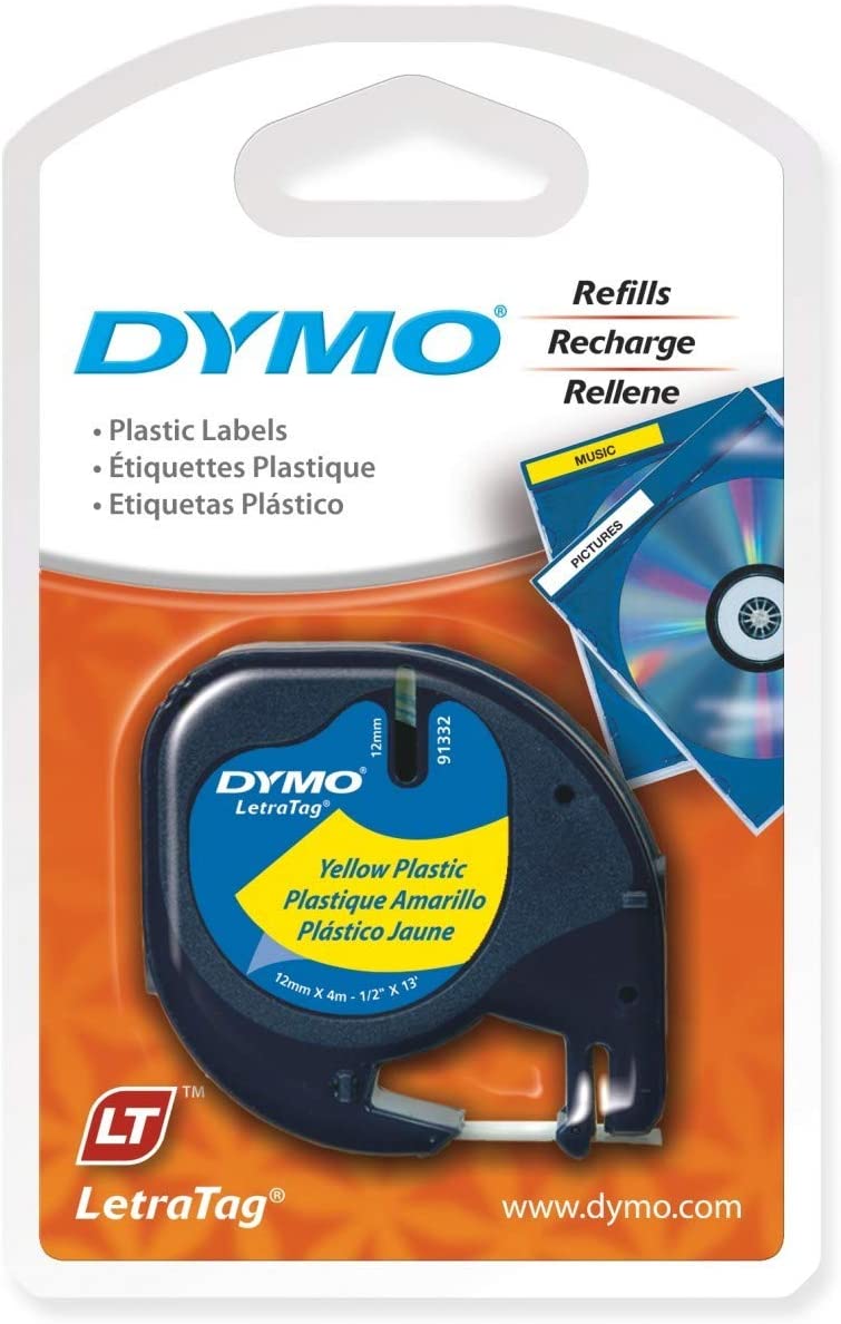 DYMO TP 12MMX4M LT PLAST YELLO - Al Masam Stationery LLC Main image