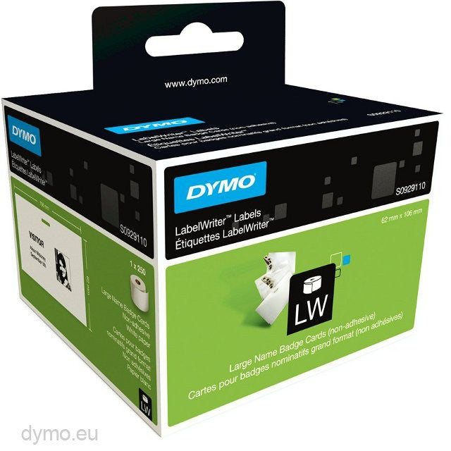 DYMO LARGE NAME BADGE CARD 62x106  250 NA - Al Masam Stationery LLC