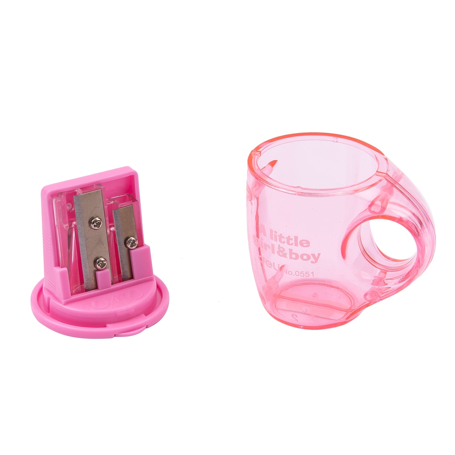 Deli Cup 2-hole Sharpener w/canister 23°18° 7mm 3C - Al Masam Stationery LLC