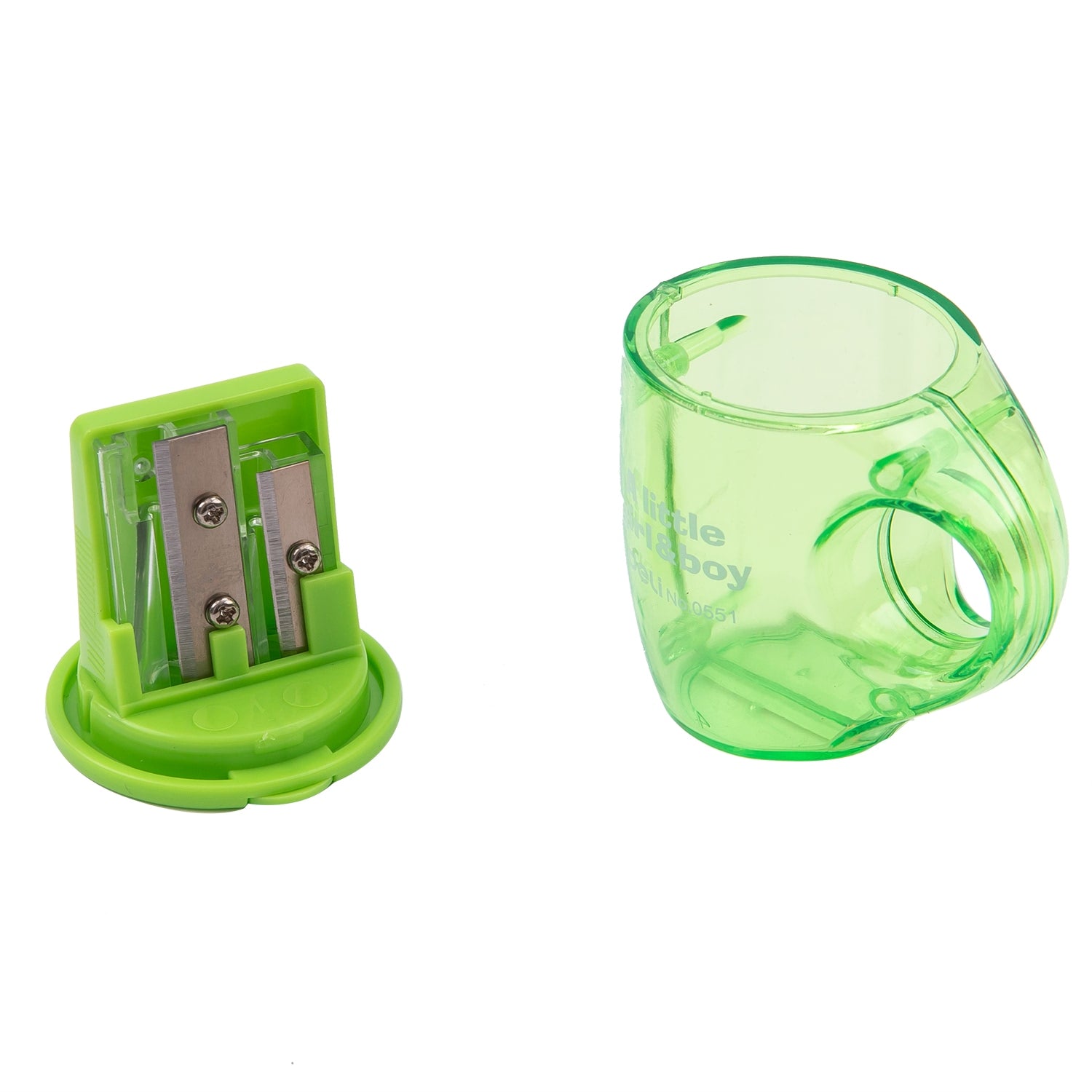 Deli Cup 2-hole Sharpener w/canister 23°18° 7mm 3C - Al Masam Stationery LLC