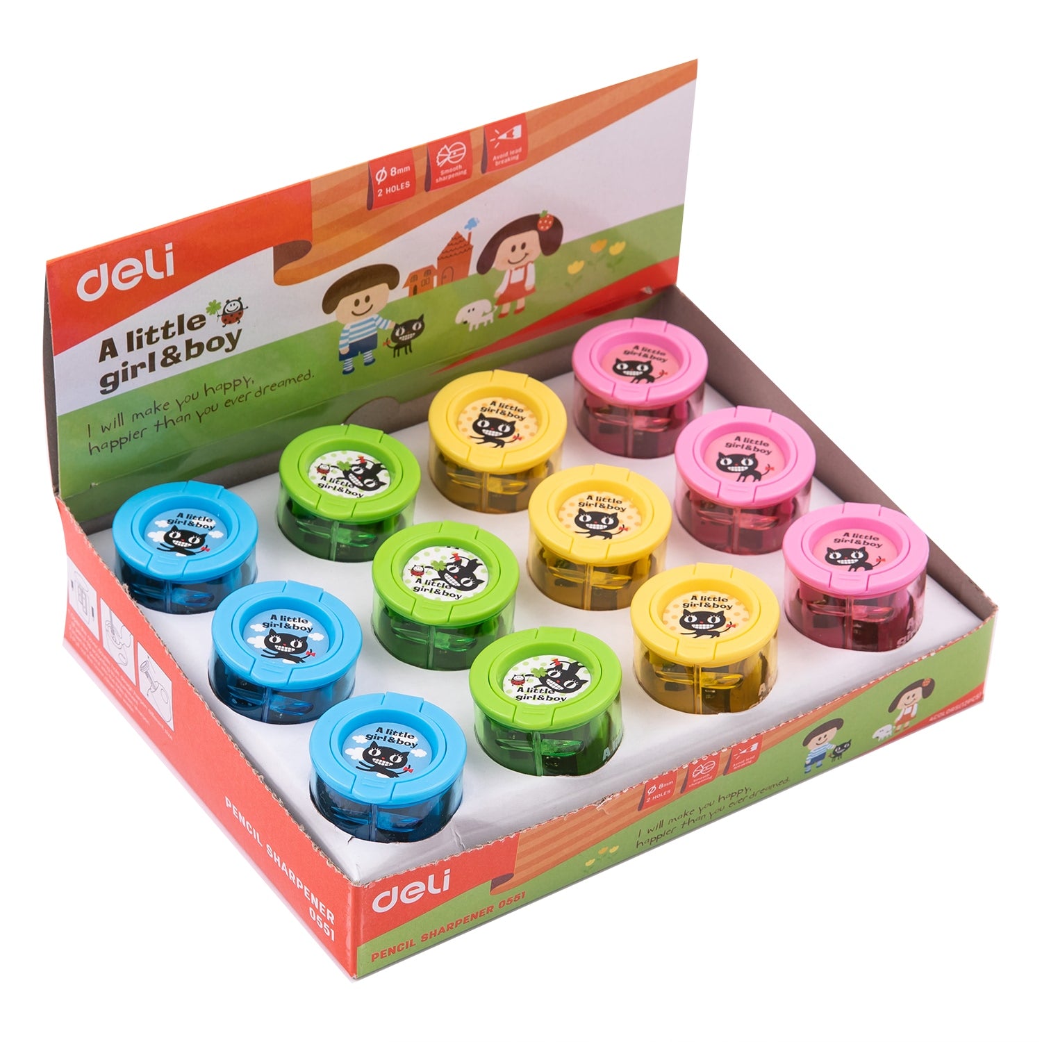 Deli Cup 2-hole Sharpener w/canister 23°18° 7mm 3C - Al Masam Stationery LLC