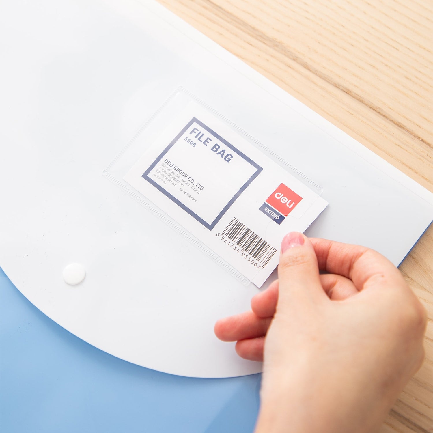 Deli 2P File Bag Snap FC 5C - Al Masam Stationery LLC