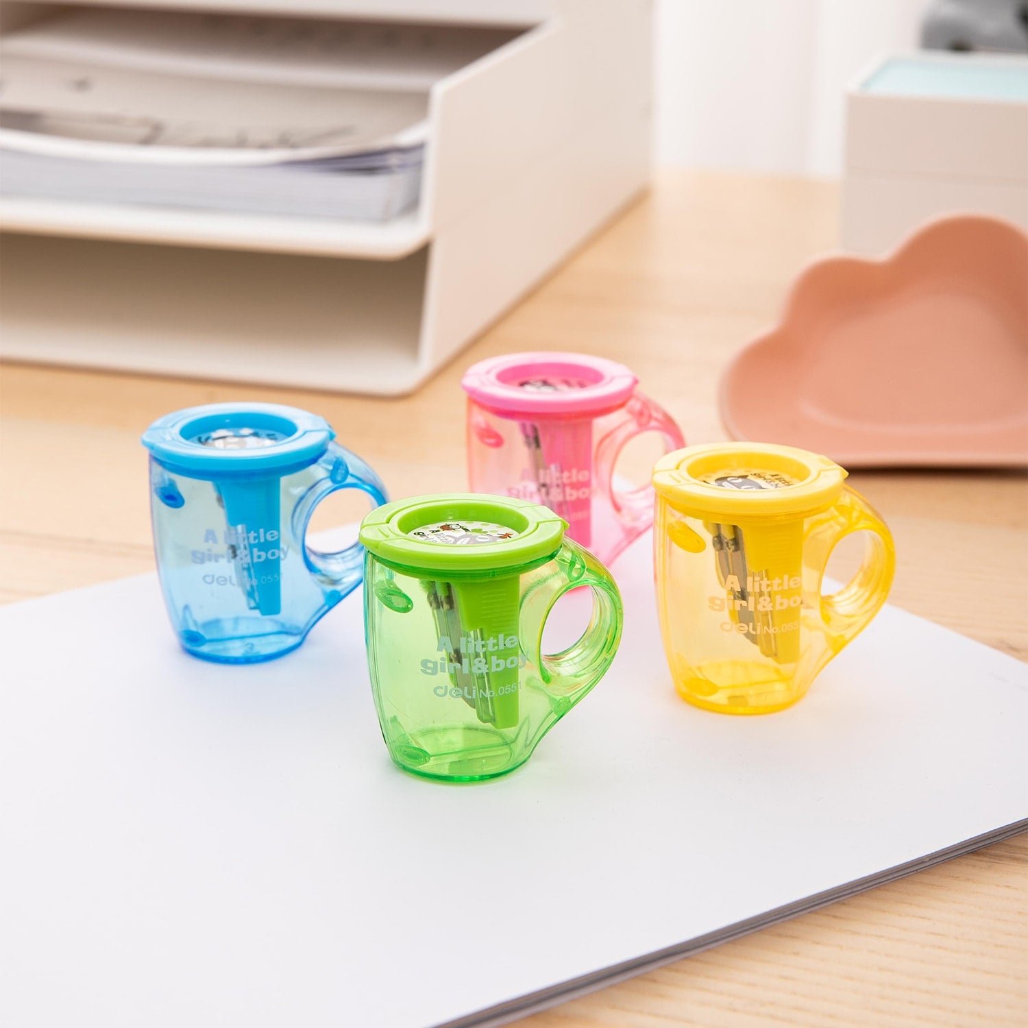 Deli Cup 2-hole Sharpener w/canister 23°18° 7mm 3C - Al Masam Stationery LLC