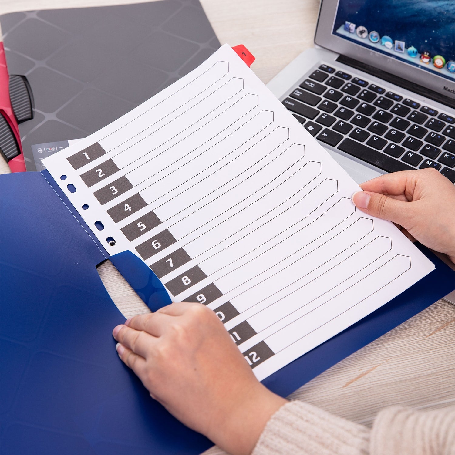 Deli Cube Report File Swing Clip A4 3C - Al Masam Stationery LLC