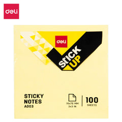 Deli Sticky Notes 76x76mm 3''x3'' Yellow - Al Masam Stationery LLC