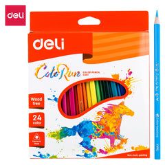 Deli Plastic Colored Pencil Triangle Bright 24C