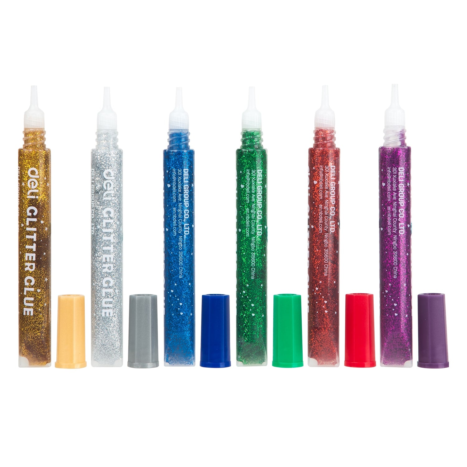 Deli Glitter Glue 12ML x 6 Colours - Al Masam Stationery LLC