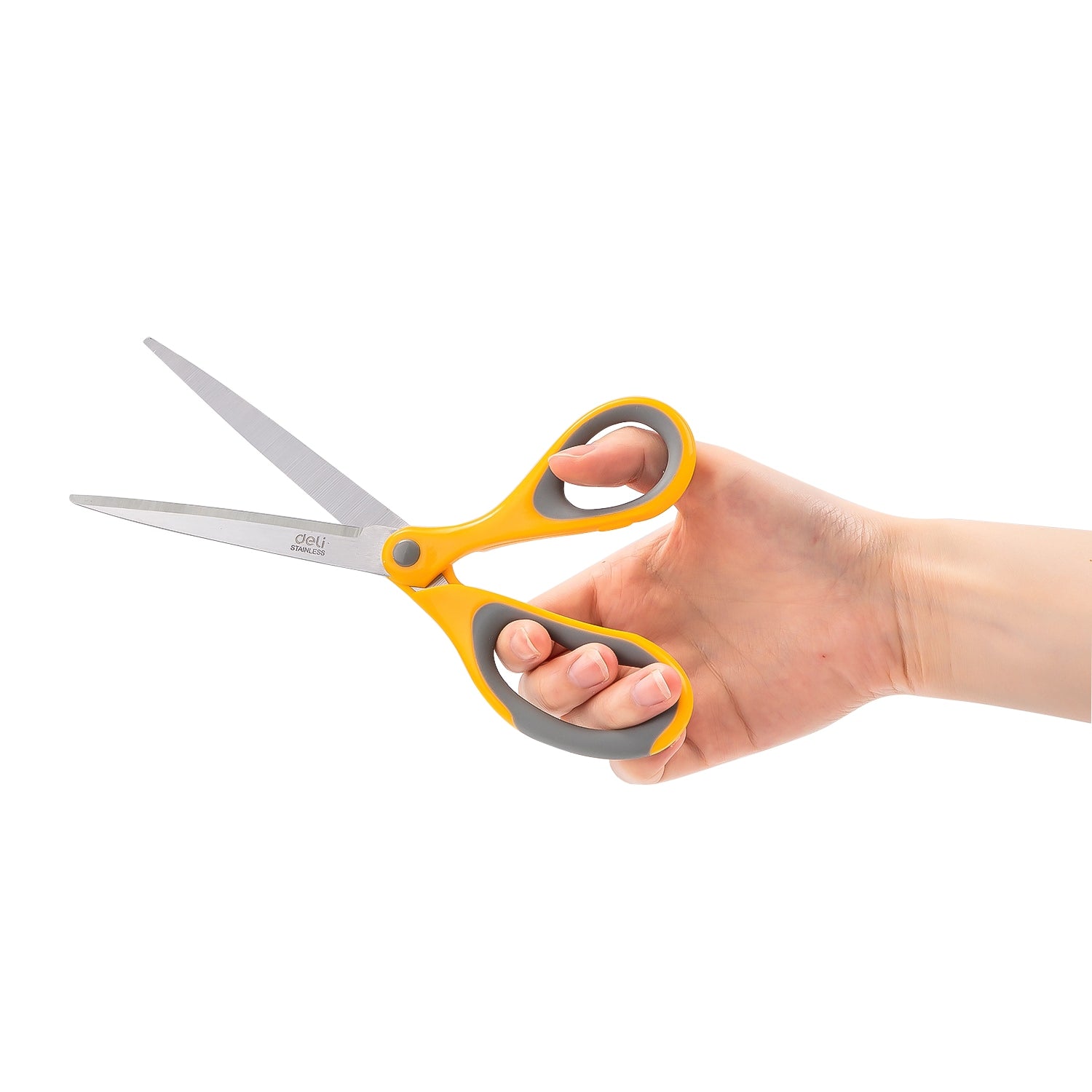Deli Soft-touch Scissors 210mm Yellow - Al Masam Stationery LLC