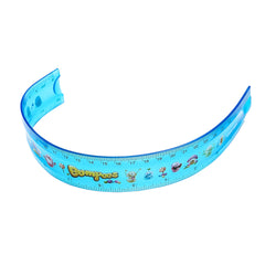 Deli Printed EcoPVC Flexible Ruler 30cm Translu. Blue - Al Masam Stationery LLC