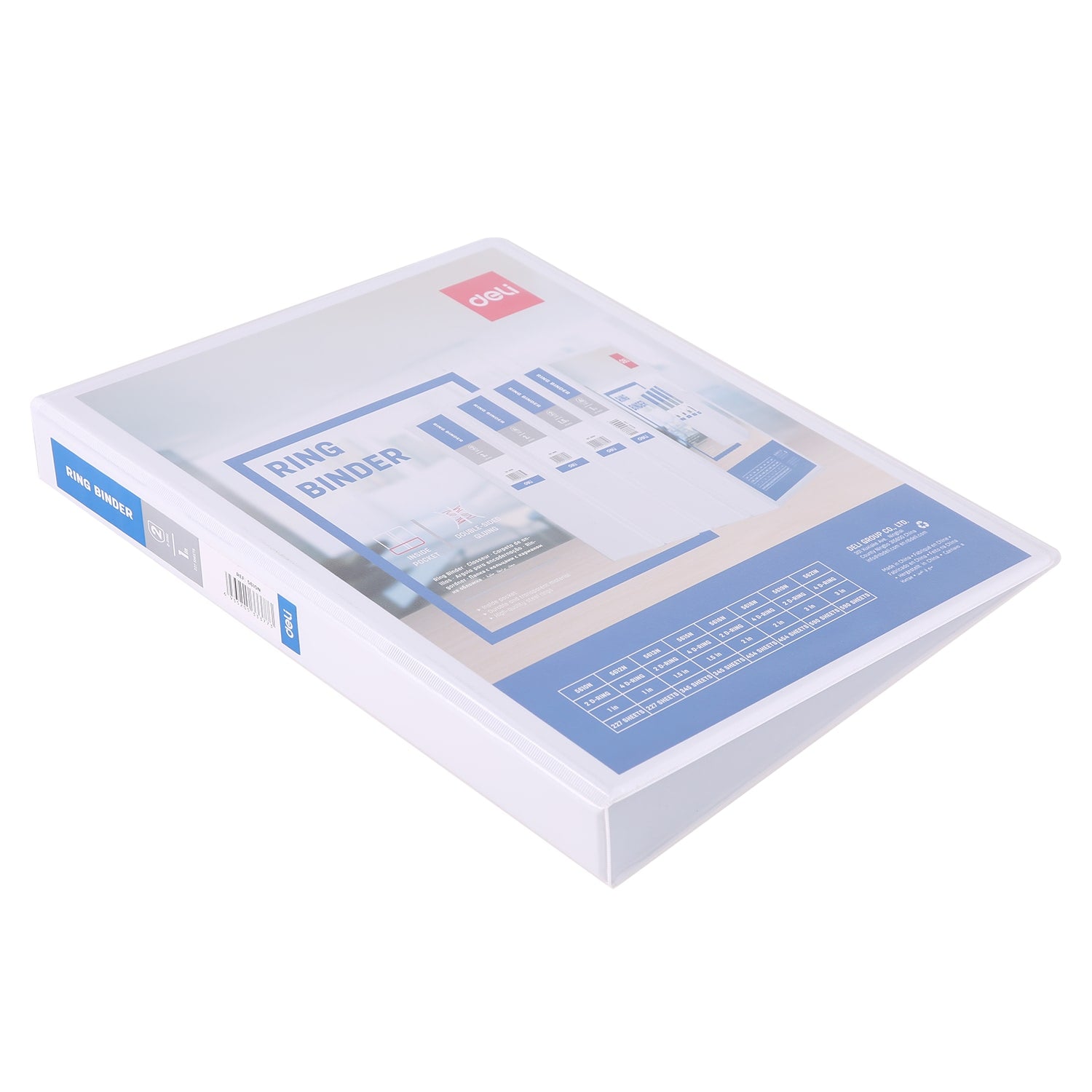 Deli PP 1IN 2 D-Ring View Binder A4 - Al Masam Stationery LLC