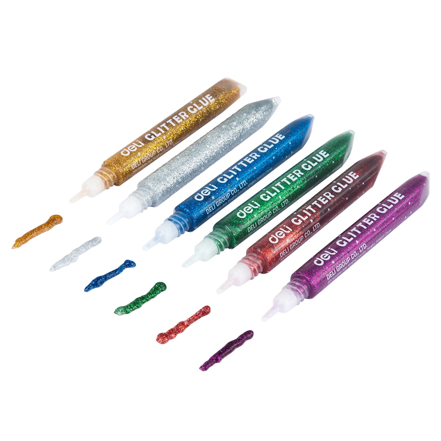 Deli Glitter Glue 12ML x 6 Colours - Al Masam Stationery LLC