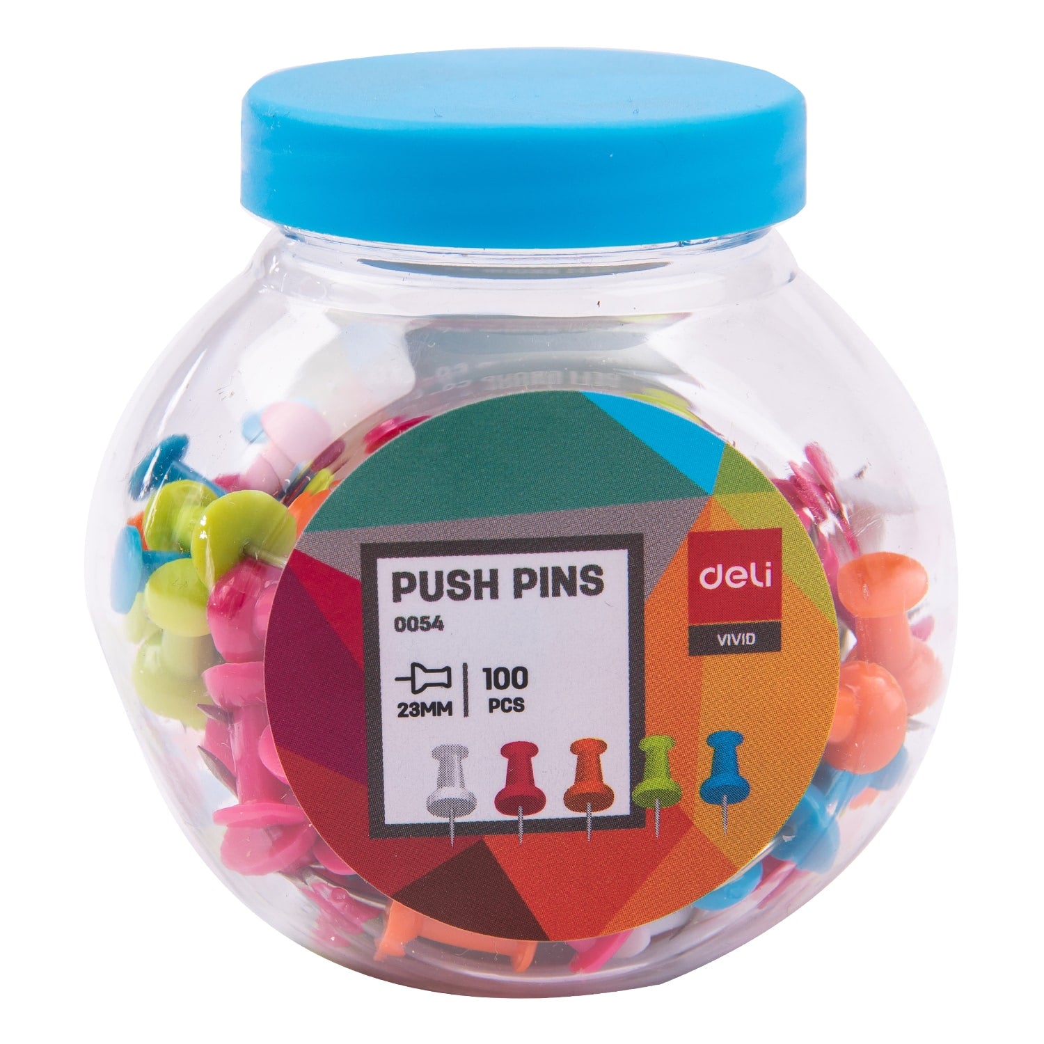 Deli Color Push Pins 23mm - Al Masam Stationery LLC
