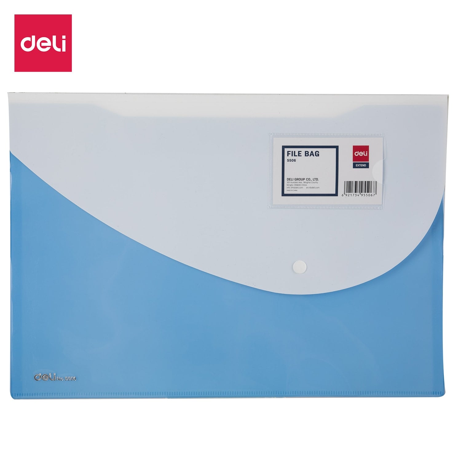 Deli 2P File Bag Snap FC 5C - Al Masam Stationery LLC