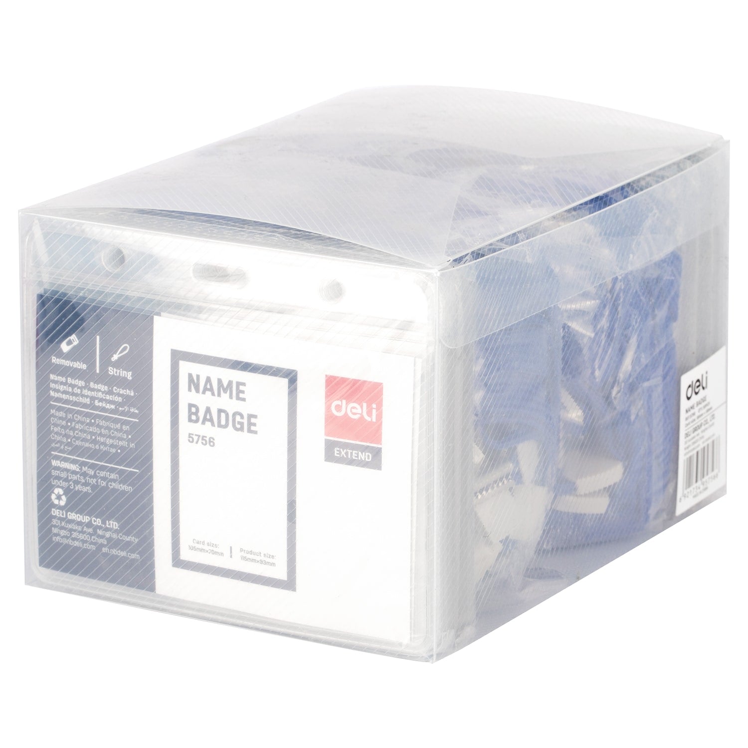 Deli PVC Lanyard Name Badge Horizontal 95×68mm - Al Masam Stationery LLC