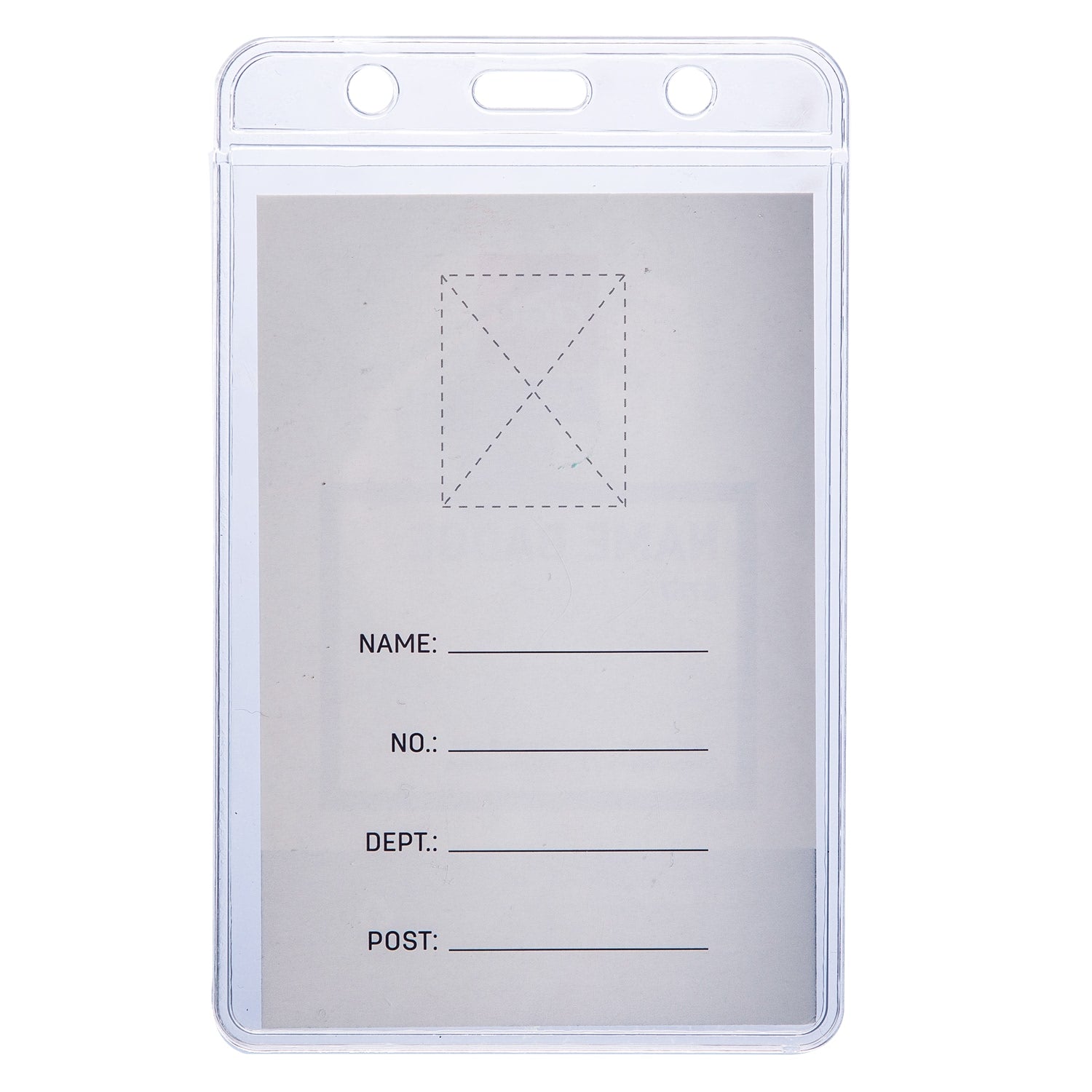 Deli PVC Lanyard Name Badge Vertical 68×95mm - Al Masam Stationery LLC