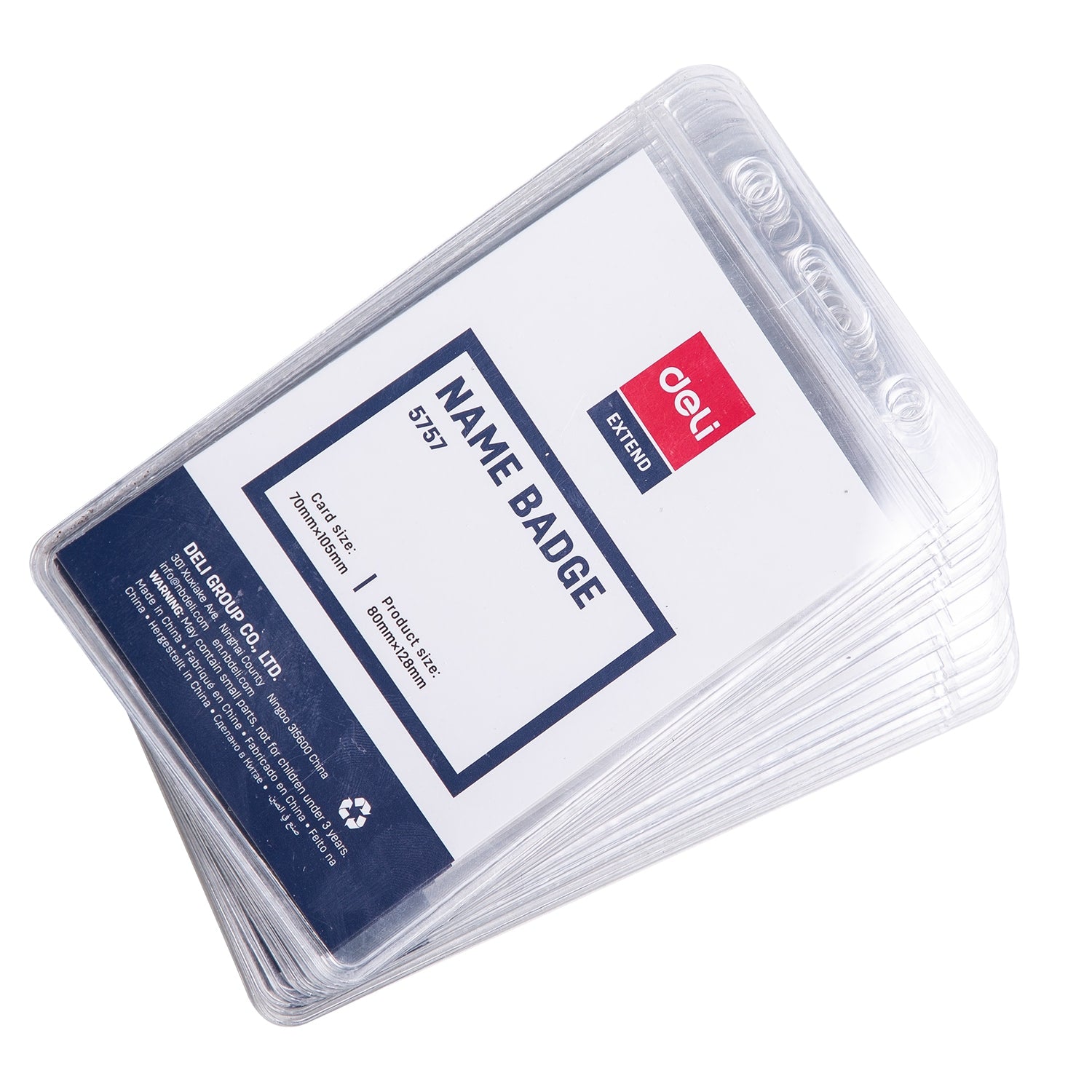 Deli PVC Lanyard Name Badge Vertical 68×95mm - Al Masam Stationery LLC