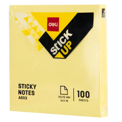 Deli Sticky Notes 76x76mm 3''x3'' Yellow - Al Masam Stationery LLC