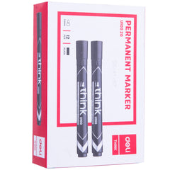 Deli Permanent Marker Bullet 1.5mm Black - (EU10020) - Al Masam Stationery LLC