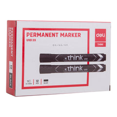 Deli Permanent Marker Chisel 1.5-5mm Black - (EU10120) - Al Masam Stationery LLC