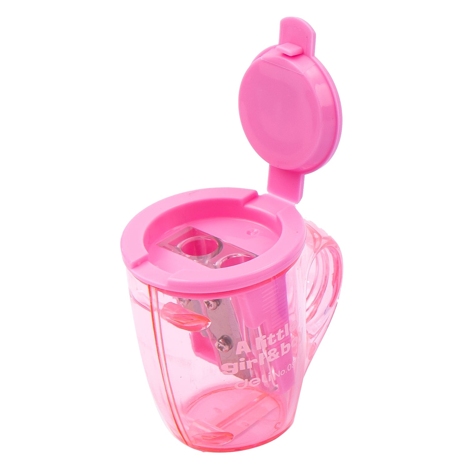 Deli Cup 2-hole Sharpener w/canister 23°18° 7mm 3C - Al Masam Stationery LLC