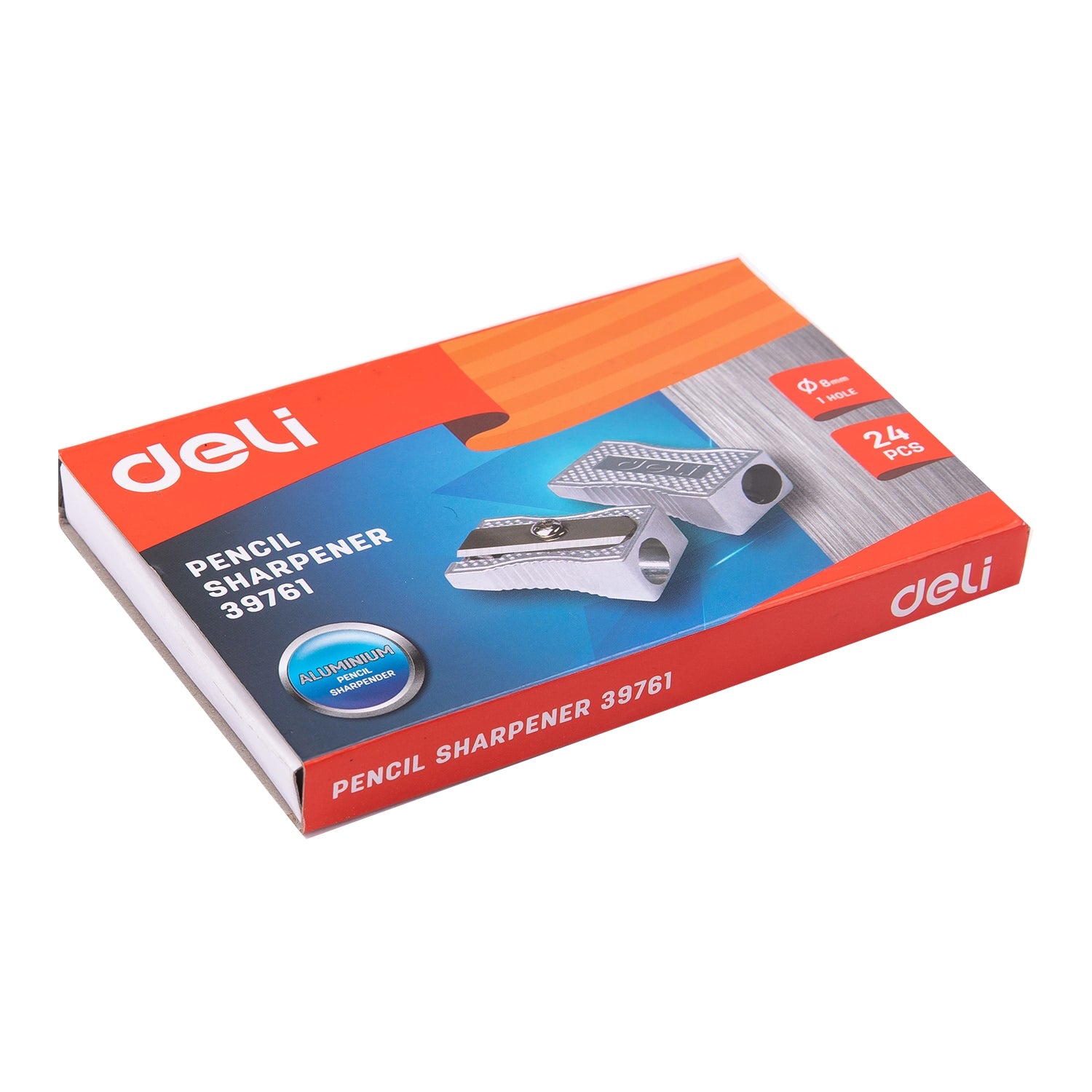 Deli Alu. 1-hole Sharpener 7mm Silver - Al Masam Stationery LLC