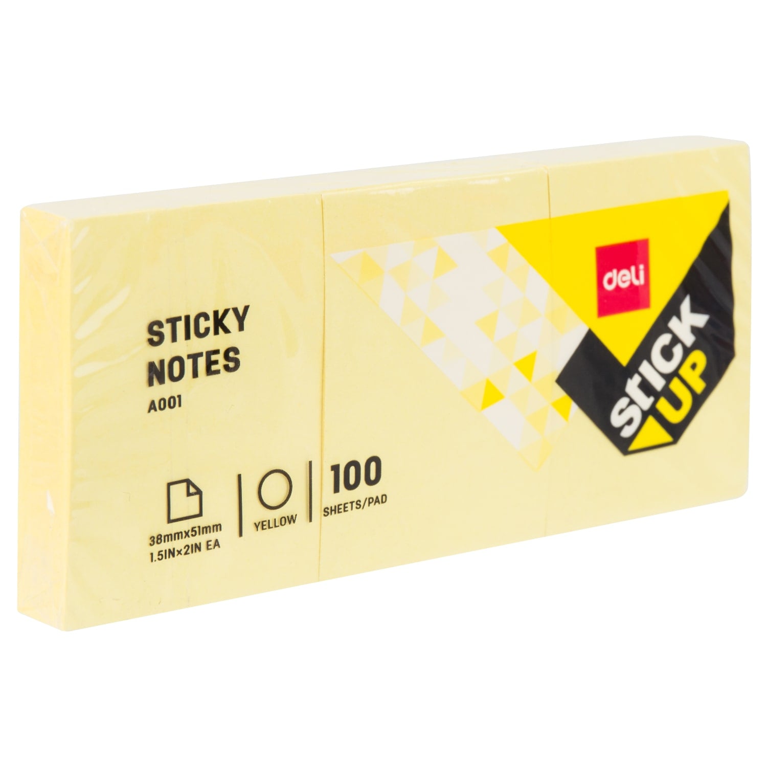 Deli Sticky Notes 38x51mm 1.5''x2'' Yellow - Al Masam Stationery LLC