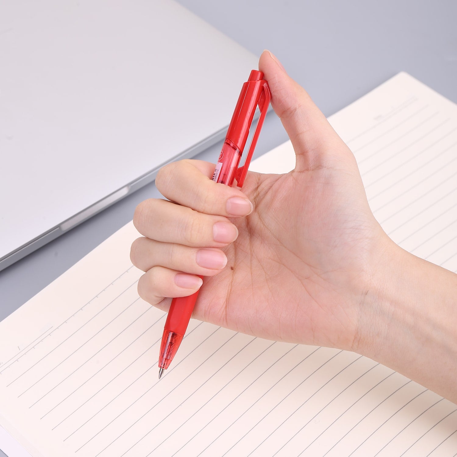 Deli Ball Point Pen Bullet tip 0.5mm - (Red) - Al Masam Stationery LLC