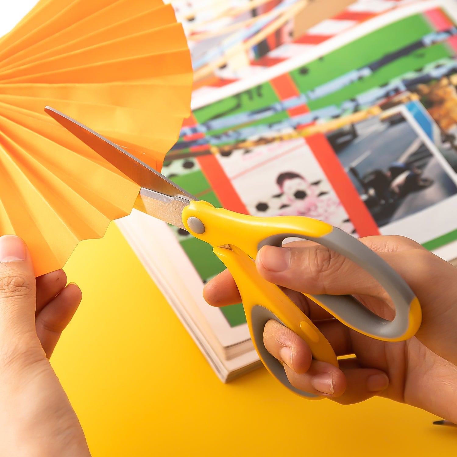 Deli Soft-touch Scissors 180mm Yellow - Al Masam Stationery LLC