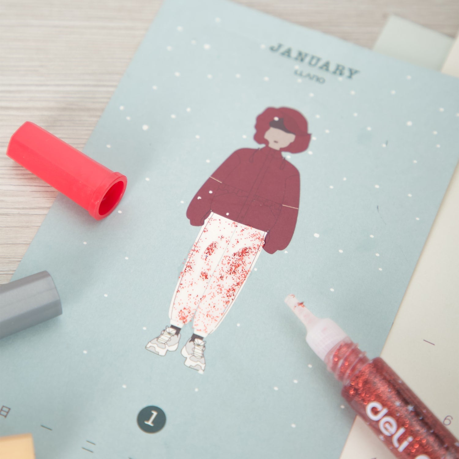 Deli Glitter Glue 12ML x 6 Colours - Al Masam Stationery LLC