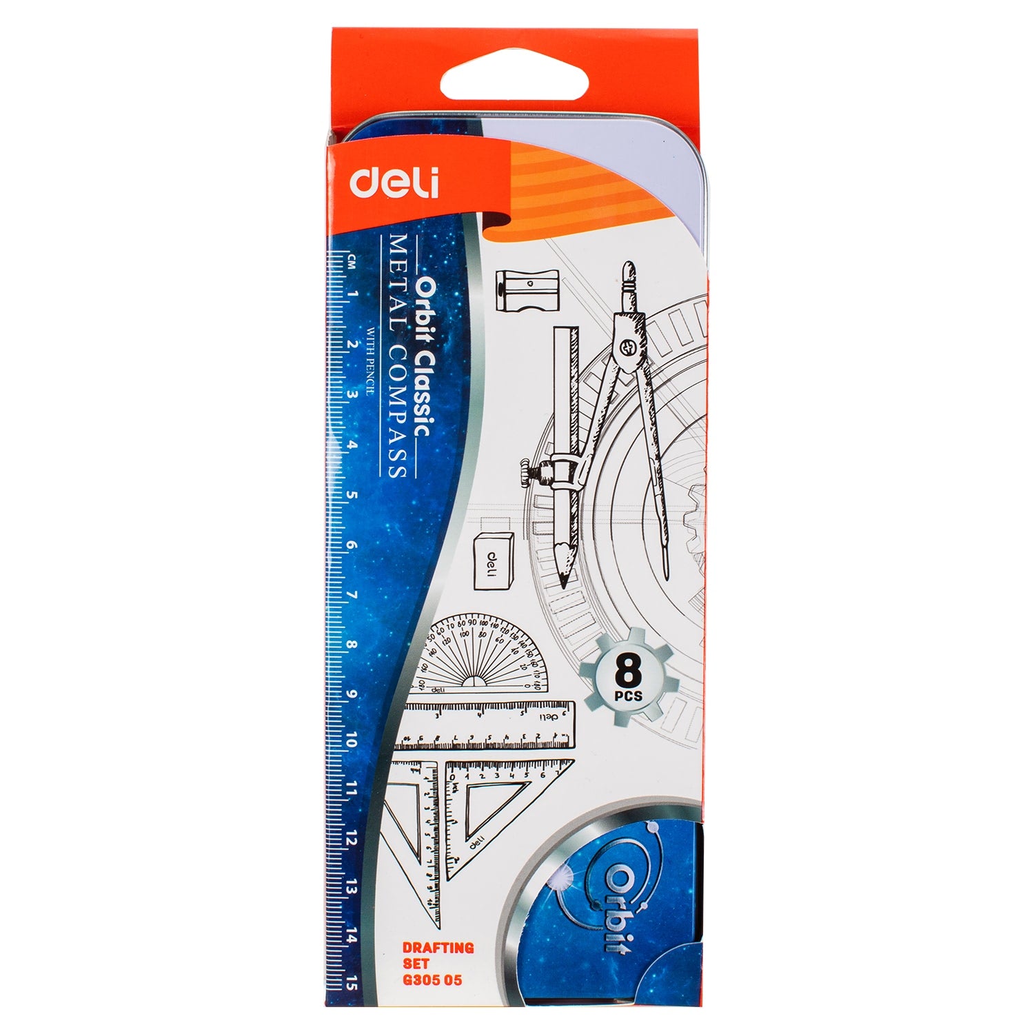 Deli Zamak Compass w/pencil - Al Masam Stationery LLC