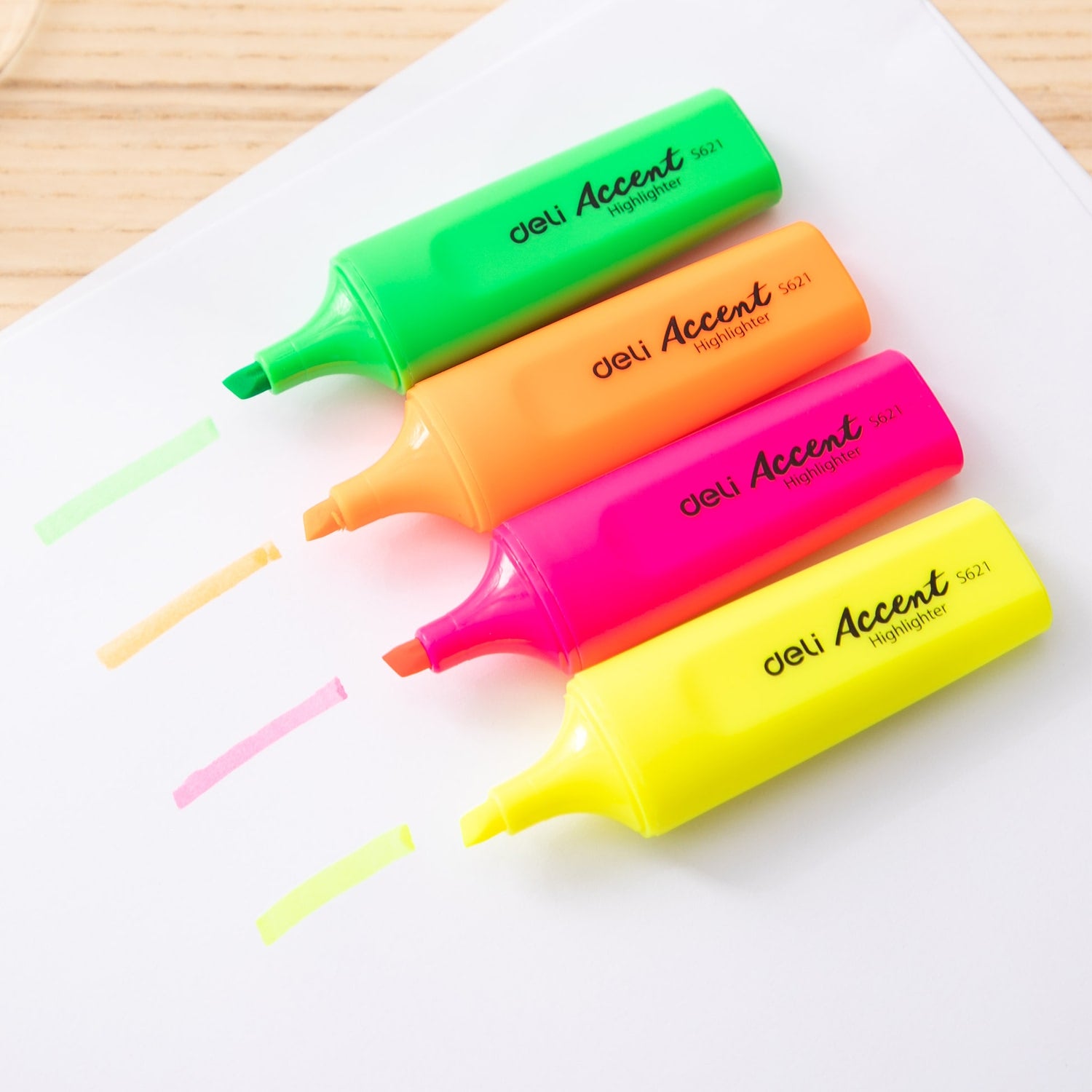 Deli Highlighter Chisel 1-5mm 4 Colours - Al Masam Stationery LLC