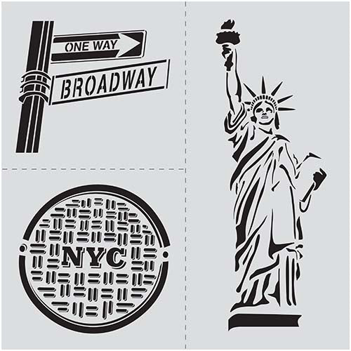 Folkart Ed Roth Stencil Nyc Set 12 X 12 - Al Masam Stationery LLC